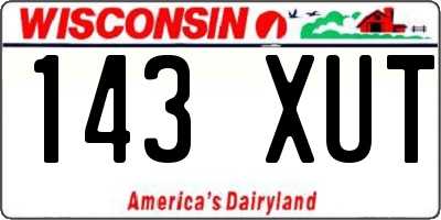 WI license plate 143XUT
