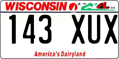 WI license plate 143XUX