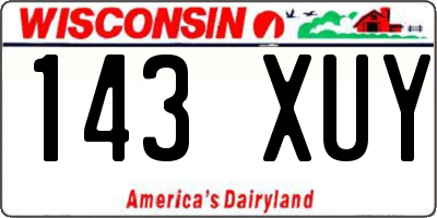 WI license plate 143XUY