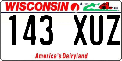 WI license plate 143XUZ