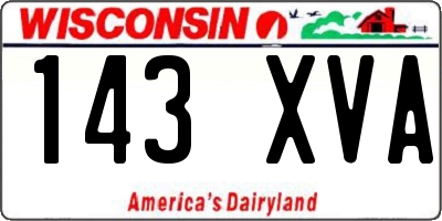 WI license plate 143XVA