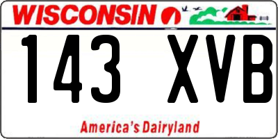 WI license plate 143XVB