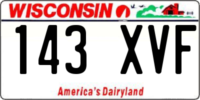 WI license plate 143XVF