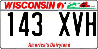 WI license plate 143XVH