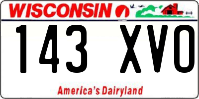 WI license plate 143XVO