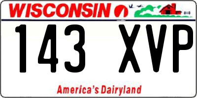 WI license plate 143XVP