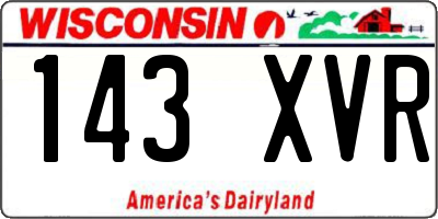WI license plate 143XVR