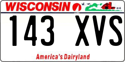 WI license plate 143XVS