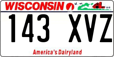WI license plate 143XVZ