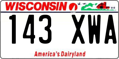 WI license plate 143XWA