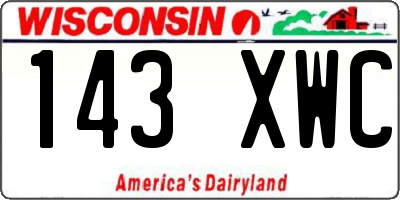 WI license plate 143XWC