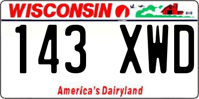 WI license plate 143XWD
