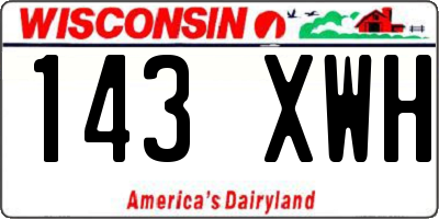 WI license plate 143XWH