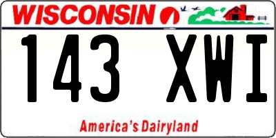 WI license plate 143XWI