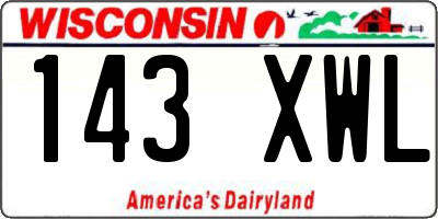 WI license plate 143XWL