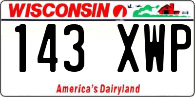 WI license plate 143XWP