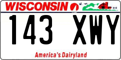 WI license plate 143XWY