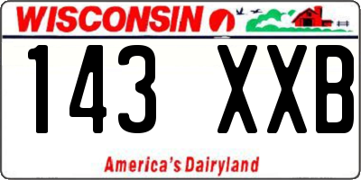 WI license plate 143XXB