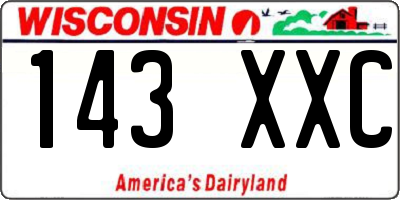 WI license plate 143XXC
