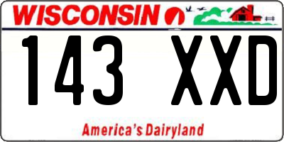 WI license plate 143XXD
