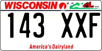WI license plate 143XXF