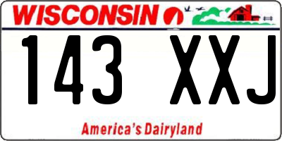 WI license plate 143XXJ
