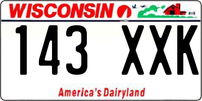WI license plate 143XXK