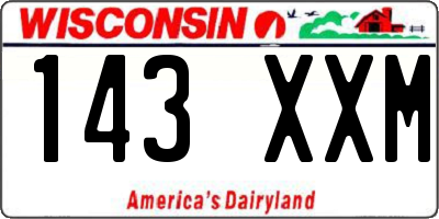 WI license plate 143XXM