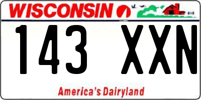 WI license plate 143XXN