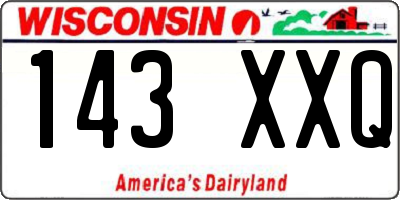 WI license plate 143XXQ