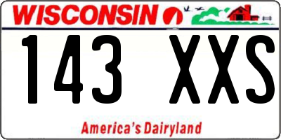 WI license plate 143XXS