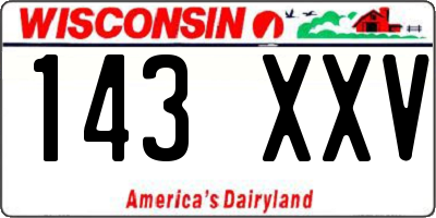 WI license plate 143XXV