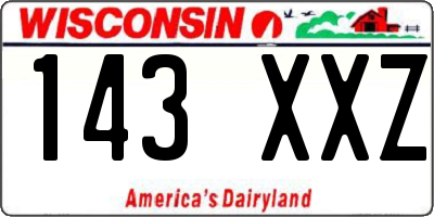 WI license plate 143XXZ