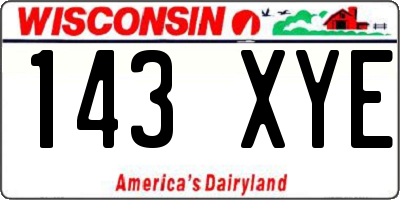 WI license plate 143XYE