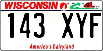WI license plate 143XYF
