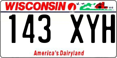WI license plate 143XYH