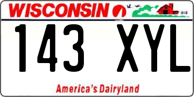 WI license plate 143XYL