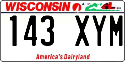 WI license plate 143XYM