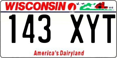 WI license plate 143XYT