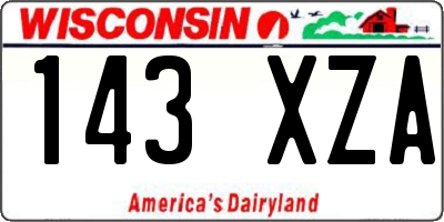 WI license plate 143XZA