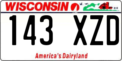 WI license plate 143XZD