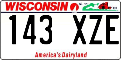 WI license plate 143XZE
