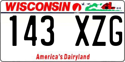 WI license plate 143XZG