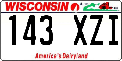 WI license plate 143XZI