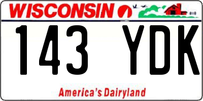 WI license plate 143YDK