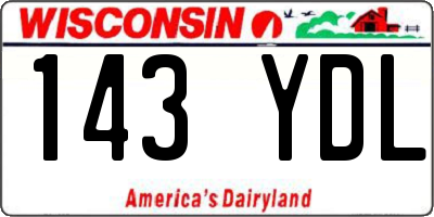 WI license plate 143YDL