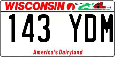 WI license plate 143YDM