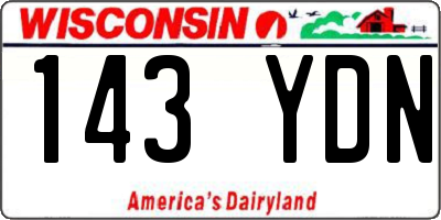WI license plate 143YDN