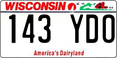 WI license plate 143YDO