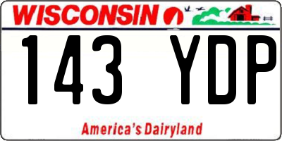 WI license plate 143YDP